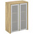 Шкаф для документов Corner COR.ST-2.4R со стеклом (гикори  песочный/ваниль/сатин, 900х450х1231 мм)
