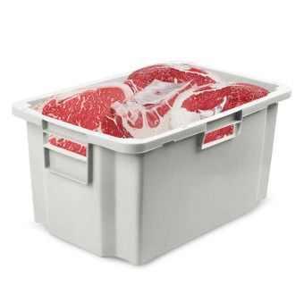Ящик (лоток) мясной из ПНД 600х400х300 мм морозостойкий белый