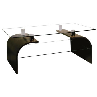 Стол журнальный Колизей 6 стеклянный с полкой (венге, 1000x600x500 мм)