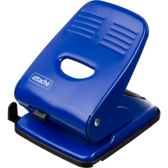 Дырокол Attache до 40 листов синий с линейкой