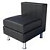 Модуль диван прямой Лайт одноместный черный (искусственная кожа)
