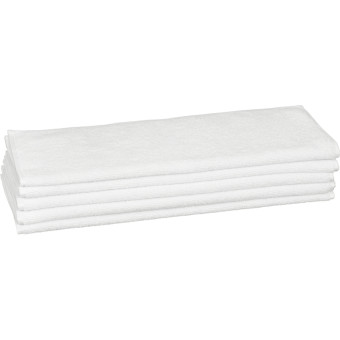 Полотенце махровое Luscan 70х130 см 450 г/кв.м белое 5 штук в упаковке