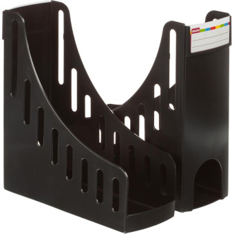 Лоток вертикальный для бумаг 100 мм Attache пластиковый черный (2 штуки в упаковке)