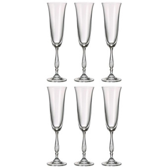 Набор бокалов для шампанского Crystal Bohemia Fregata стеклянные 190 мл (6 штук в упаковке)