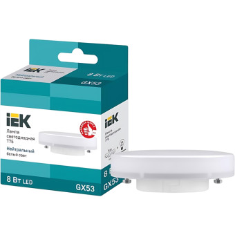 Лампа светодиодная IEK LLE-T80-8-230-40-GX53 8 Вт GX53 GX 4000 К 800 Лм (463157)