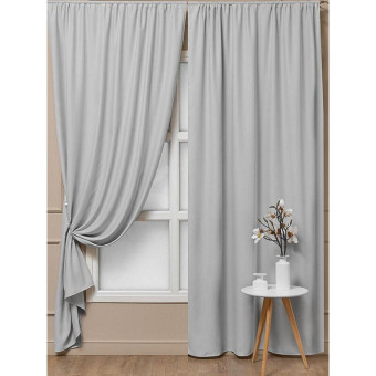 Комплект штор Amore Mio Блэкаут однотонный 6ML 6668-036 (2 портьеры 150x270 см) серый