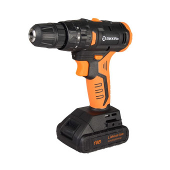 Дрель-шуруповерт безударная аккумуляторная Вихрь ДА-18Л-2К/Б 18 В Li-ion 2 АКБ 1.5 Ач+ЗУ (72/14/22)
