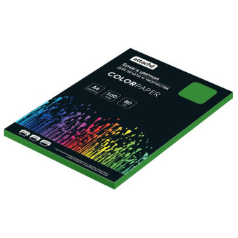 Бумага цветная для печати Attache зеленая интенсив (А4, 80 г/кв.м, 100 листов)