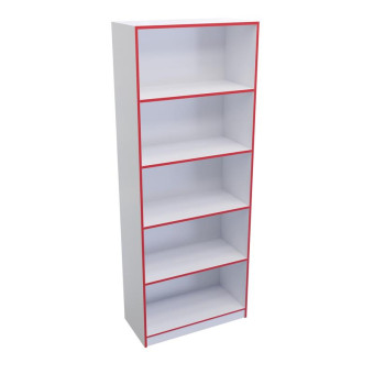 Шкаф открытый Точка Роста ТР1 широкий (белый/красный, 854х450х2010 мм)
