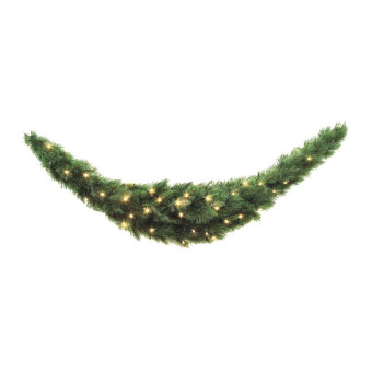 Сваг хвойный Триумф Лесная красавица зеленый 96 диодов теплый белый (180x36 см)
