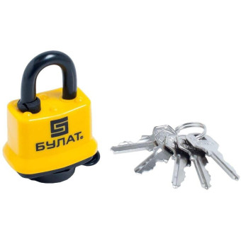 Замок навесной всепогодный Булат ВС 0330 42 мм желтый