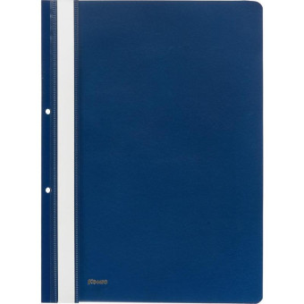 Скоросшиватель пластиковый с перфорацией Комус А4 до 100 листов синий (толщина обложки 0.13/0.18 мм)