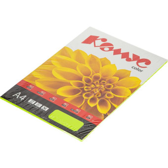 Бумага цветная для печати Комус Color зеленая неон (А4, 75 г/кв.м, 50 листов)