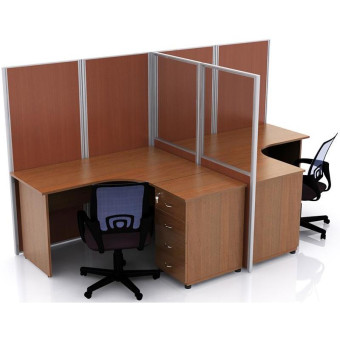 Набор офисных перегородок для двух столов Uno (ширина 1400 мм)