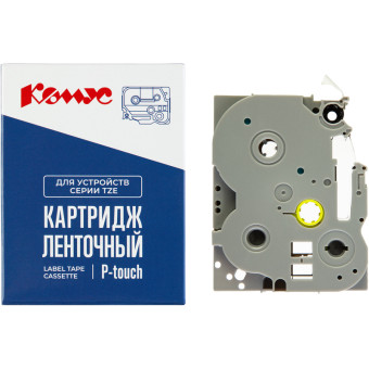 Картридж Комус TZE-152 для принтера этикеток Brother (24 мм х 8 м, цвет ленты прозрачный, шрифт красный)