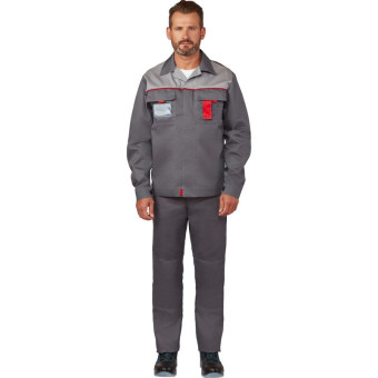 Костюм рабочий летний мужской л10-КБР темно-серый/светло-серый (размер 52-54, рост 194-200 см, л10-КБР муж т-сер/св-сер)
