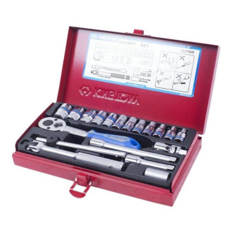 Набор головок шестигранных King Tony 4-13 мм 1/4" 19 предметов (2521MR)