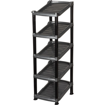 Этажерка для обуви Стиль 806 пятисекционная черная/серебристая 385х270х975 мм