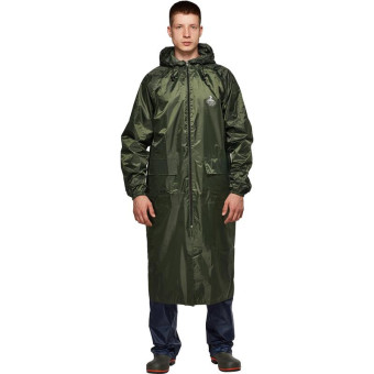 Плащ влагозащитный Тайфун на молнии зеленый (размер 56-58, рост 182-188)