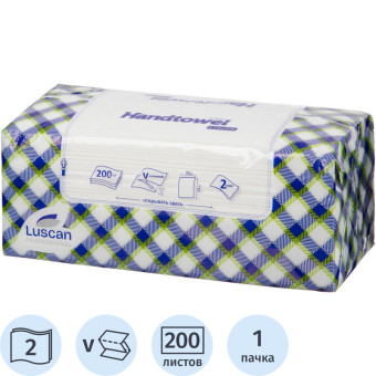 Полотенца бумажные листовые Luscan Professional 2-слойные 200 листов в упаковке