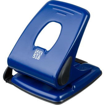 Дырокол Sax 518 до 40 листов синий с линейкой