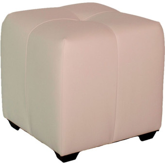 Пуф Николь белый (искусственная кожа, 400x400x400 мм)