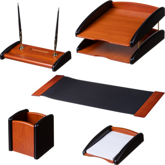 Набор настольный RS5M-3A МДФ палисандровый/черный (5 предметов)