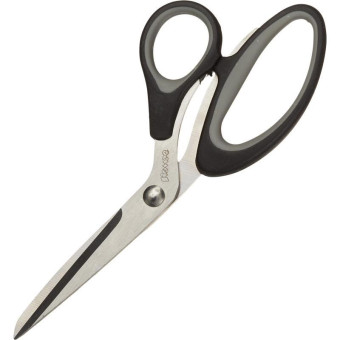 Ножницы Комус 212 мм с пластиковыми прорезиненными анатомическими ручками черного/серого цвета