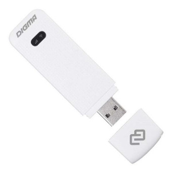 Модем Digma Dongle USB Wi-Fi Firewall +Router внешний белый (DW1961)