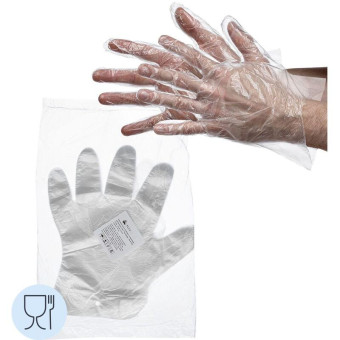 Перчатки одноразовые Klever полиэтиленовые неопудренные прозрачные (10000 штук/5000 пар в упаковке) с перфорацией для крепления