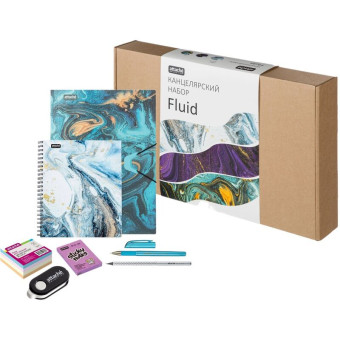 Набор канцелярский подарочный Attache Selection Fluid бирюзовый (7  предметов в наборе)