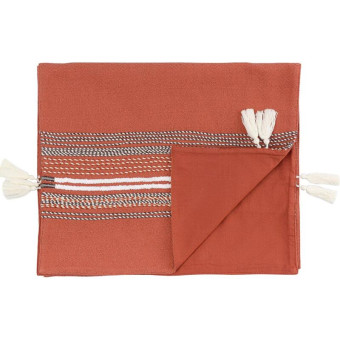 Скатерть Tkano Ethnic Braids 45х150 см хлопок терракотовая