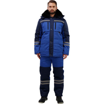 Костюм рабочий зимний мужской з03-КПК с СОП васильковый/синий (размер 68-70, рост 182-188)