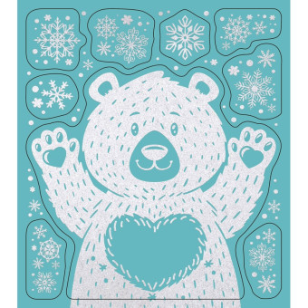 Наклейка новогодняя Magic Time Мишка (15.5x17.5 см)