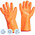 Перчатки рабочие утепленные от порезов и проколов с ПВХ покрытием оранжевые (размер 11, XXL)