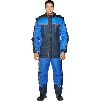 Куртка рабочая зимняя мужская Nайтстар Алькор со светоотражающим кантом синяя из ткани Lokker (размер 56-58, рост 170-176)