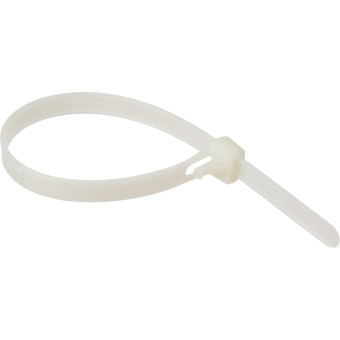 Хомут (стяжка) пластиковый TOPFORT 200х7.2 мм белый многоразовый 100  штук