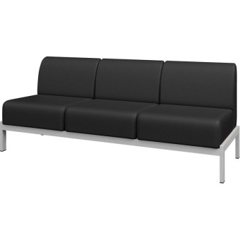 Модуль диван прямой Basis трехместный черный (экокожа)