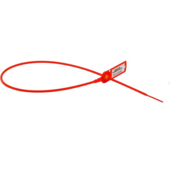 Пломба пластиковая номерная 530 мм красная (50 штук в упаковке)