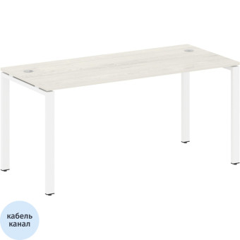 Стол прямой Metal System Style БП.СП-4 (дуб наварра/белый, 1600х720х750  мм)