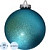 Ёлочный шар новогодний BigDecor пластик бирюзовый (диаметр 20 см)