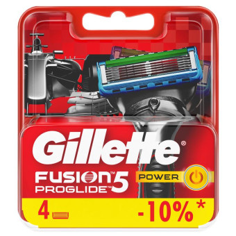 Сменные кассеты для бритья Gillette Fusion ProGlide Power (4 штуки в упаковке)