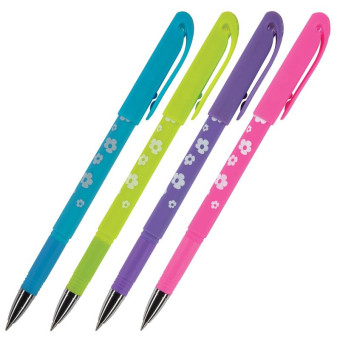Ручка пиши-стирай неавтоматическая Bruno Visconti DeleteWrite Art Цветочки синяя (корпус в ассортименте, толщина линии 0.5 мм)