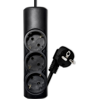 Удлинитель Progix PG313 3 розетки 2 м с заземлением чёрный