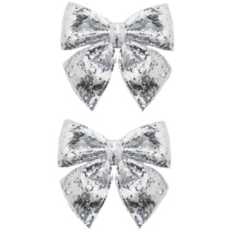 Новогоднее украшение Magic Time Бант 14 см серебристый