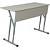 Стол ученический двухместный Комус (серый, рост 3-7)