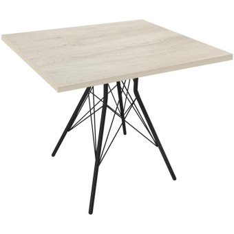 Стол обеденный Sheffilton SHT-T2/80/80 (дуб выбеленный/черный муар,  800х800х755 мм)