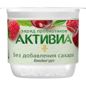 Йогурт Активиа без сахара вишня/яблоко/малина 2.9% 150 г