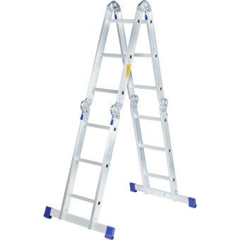 Лестница-трансформер Комус алюминиевая четырехсекционная 4х3 ступени