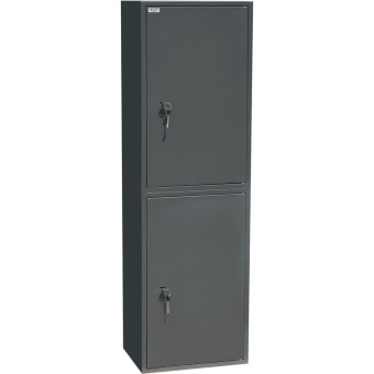 Шкаф металлический (архивный) для документов Комус Мебель TSL-150/2M  (тёмно-серый, 340х460х1500 мм)